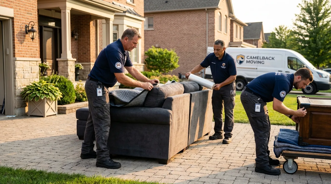 Large estate moving crew wrapping furniture in Elmer, NJ